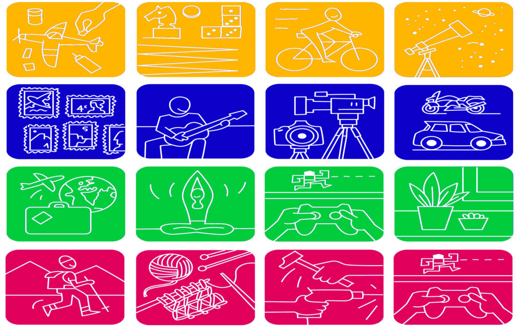 Clasificacion de hobbies por grupos, tipos o categorias