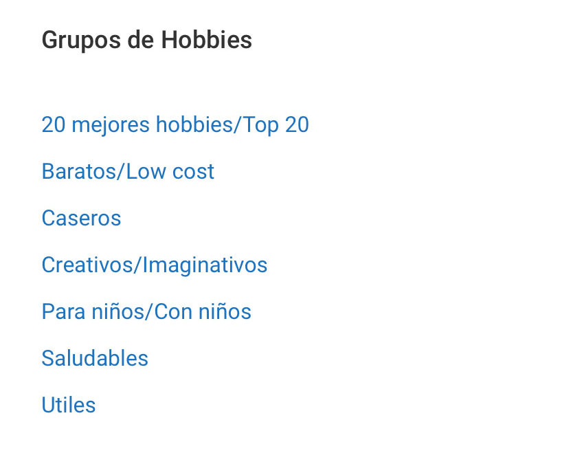 Los grupos de hobbies más visitados